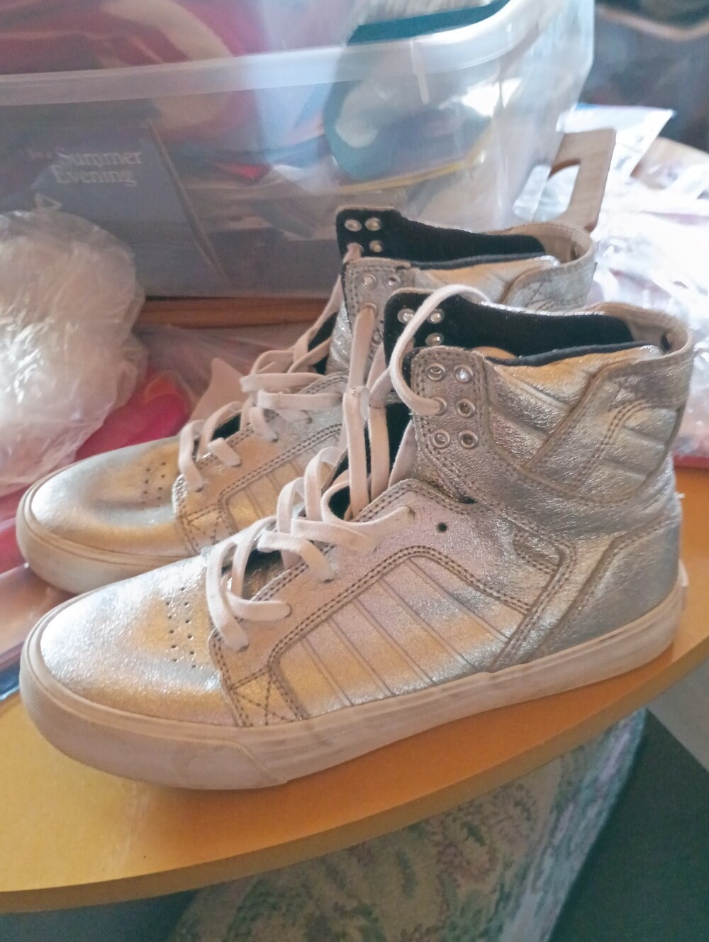 Supra Skytop Silver Metallic 8.5 Skateboard
